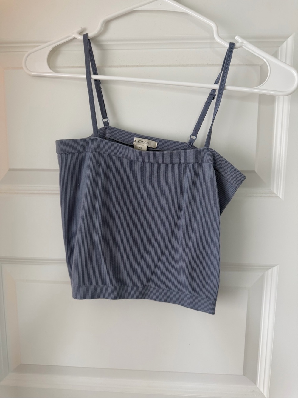 Bozzolo Ribbed Spaghetti-Strap Cami - Slate Blue